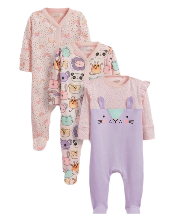 Next Uk 3 Pack Sleepsuit 100% Cotton (18-24 months)