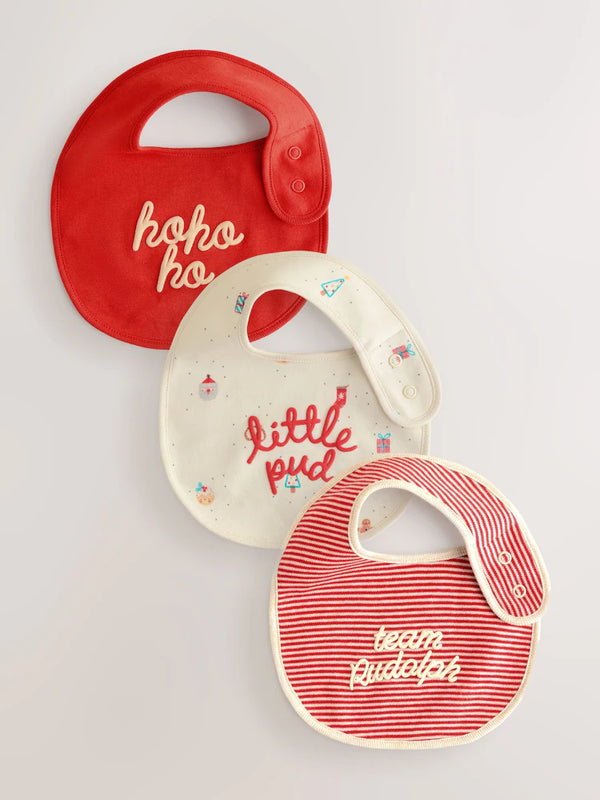 Next Uk Red Baby Bibs 3 Pack F17-060