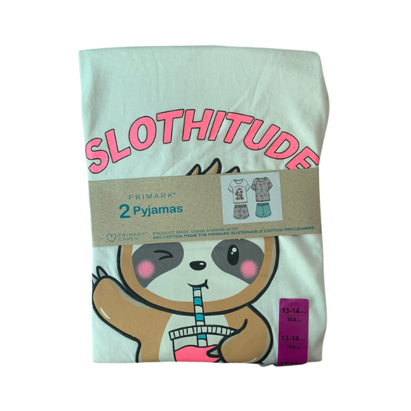 Primark Uk 2 Pyjamas Pack Cotton Sloth