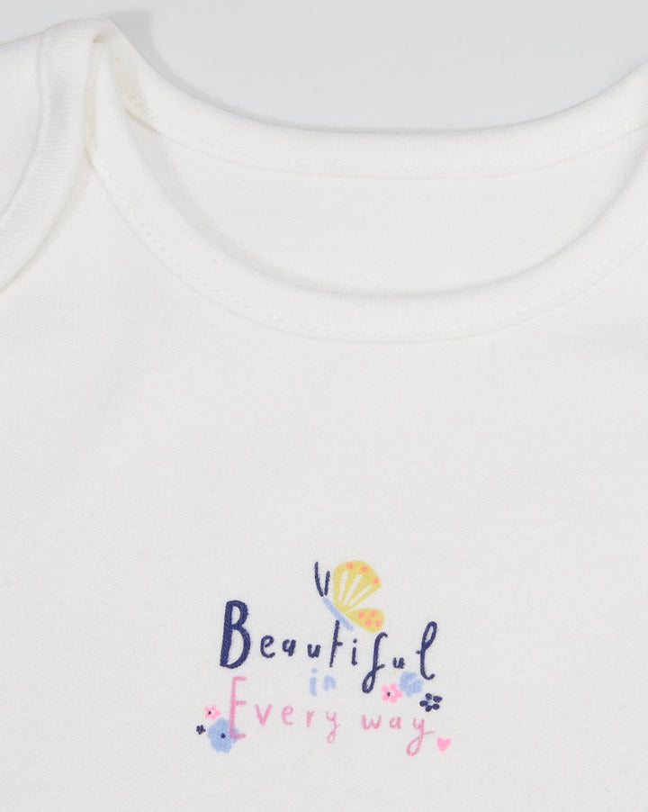 Mothercare Girls Butterfly Sleeveless Bodysuits - 5 Pack