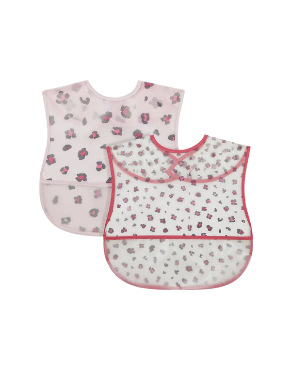 Mothercare Pack of 2 Leopard Toddler Crumb Catcher Bibs 6months+