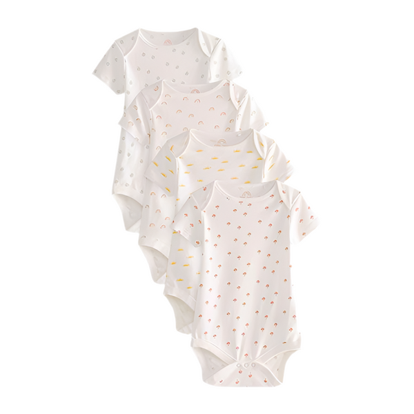 Next White Printed Short Sleeve Bodysuit- Pack of 4 (6-9 months)