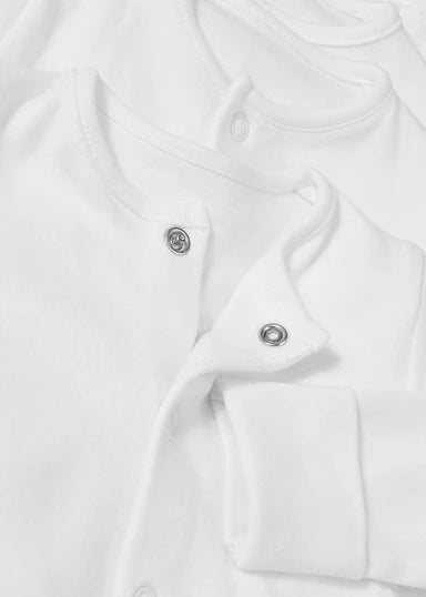 
Matalan White Unisex Sleepsuit 5 Pack 100% Cotton