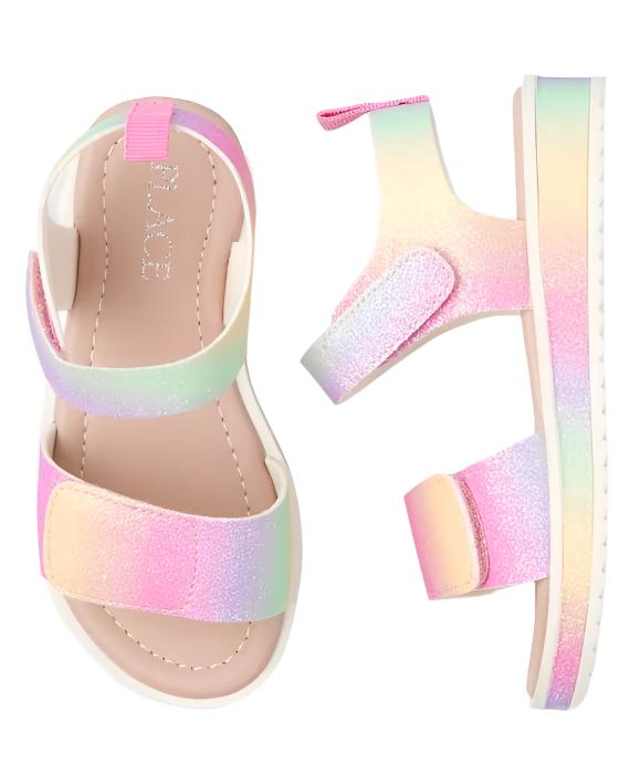  TU Kids Girls Glitter Rainbow Platform Sandals (EUR 23 / 25 )