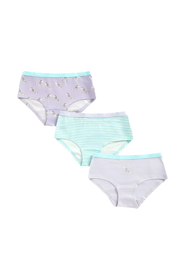 Mothercare Girls Zebra Hipster Briefs - 3 Pack (5-6 years)
