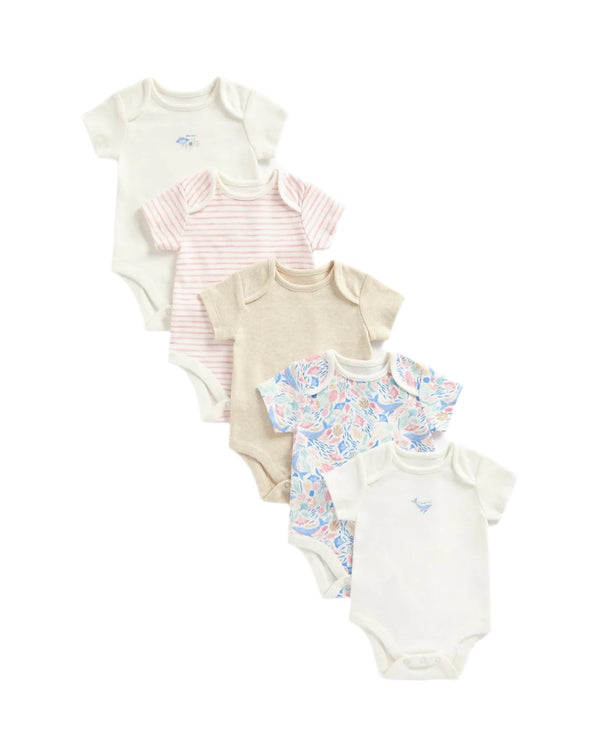 Mothercare Girls Under the Sea Short Sleeve bodysuits – 5 pack