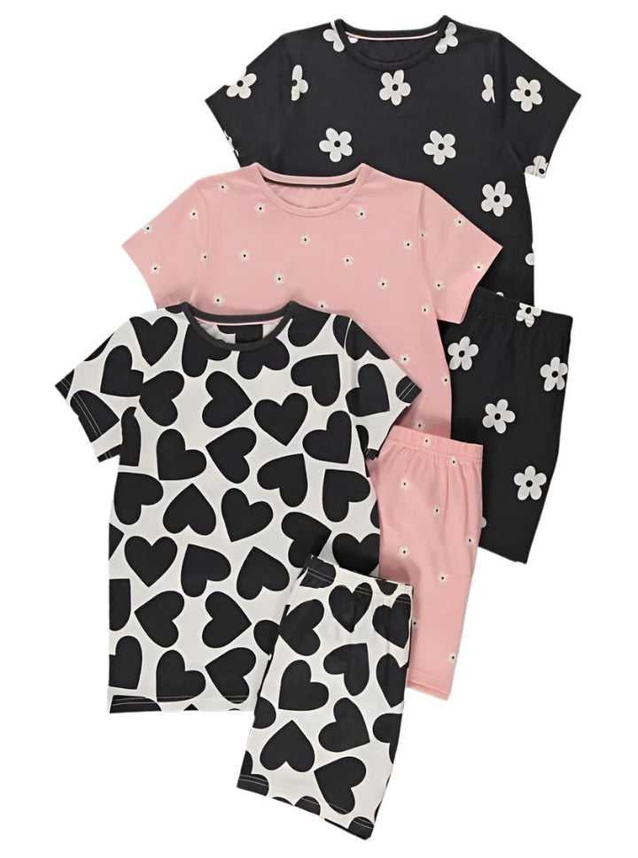 Hearts Short Pyjamas 3 Pack