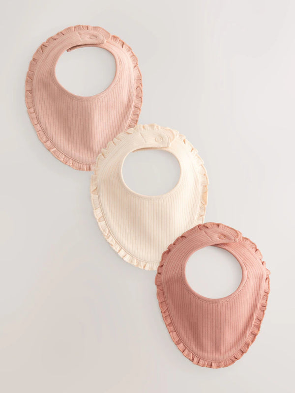 Next Uk Pink Baby Bibs 3 Pack One size