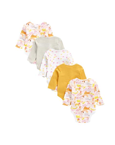 Mothercare Girls Change Maker Long Baby Bodysuits - 5 Pack