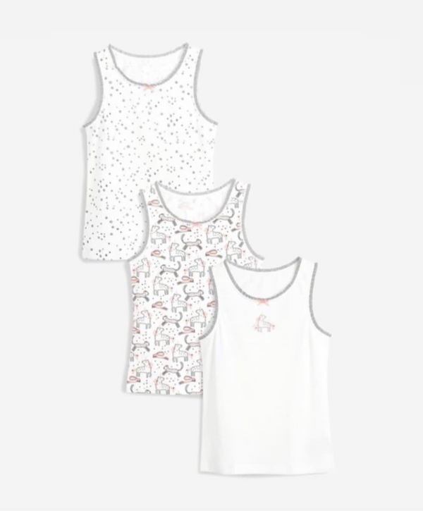 Next Uk 3 Pack Vest 100% Cotton