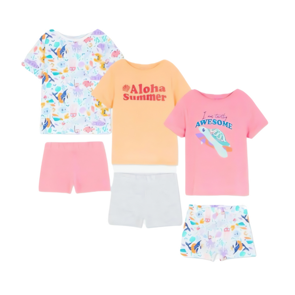 Primark Uk 3 Pyjamas Pack Cotton Aloha Summer