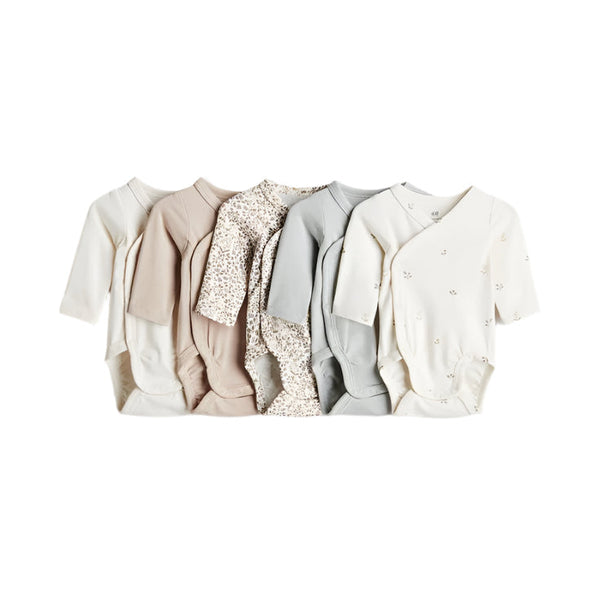 H&M 5-Pack Wrapover Girl bodysuits 100% Cotton