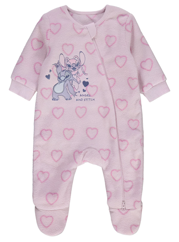 George Uk Disney Lilo & Stitch Angel Heart Fleece Sleepsuit