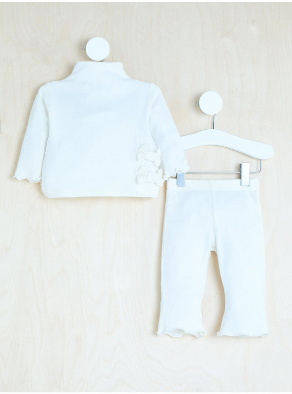 George Billie Faiers White Bow Frill Jumper and Flare Trousers Set (3-6,6-9 months)