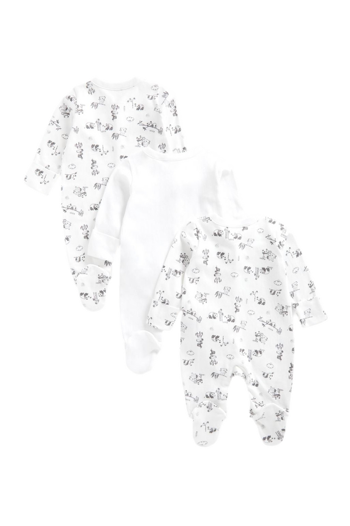 Mothercare Unisex Full Sleeves Koala & Panda Printed Sleepsuits - Pack of 3(2-3 years )