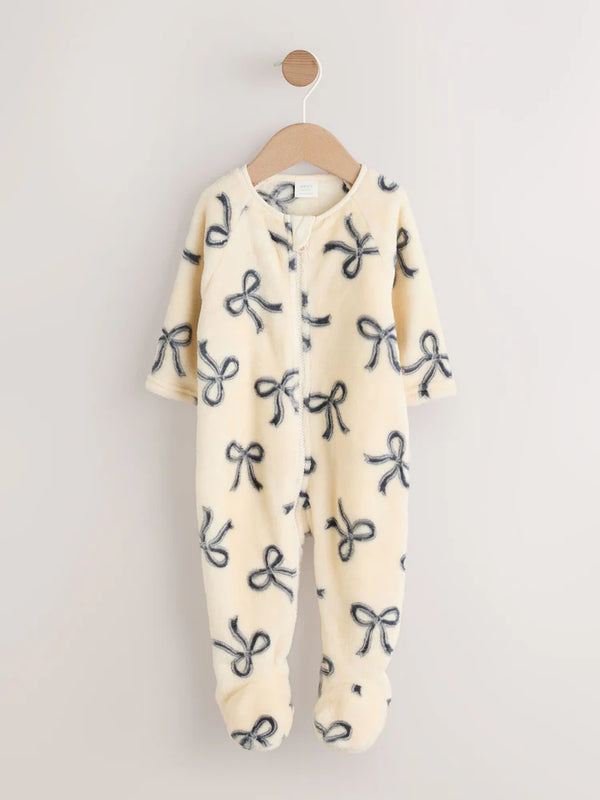 Next Bow Baby Girl Fleece Sleepsuit