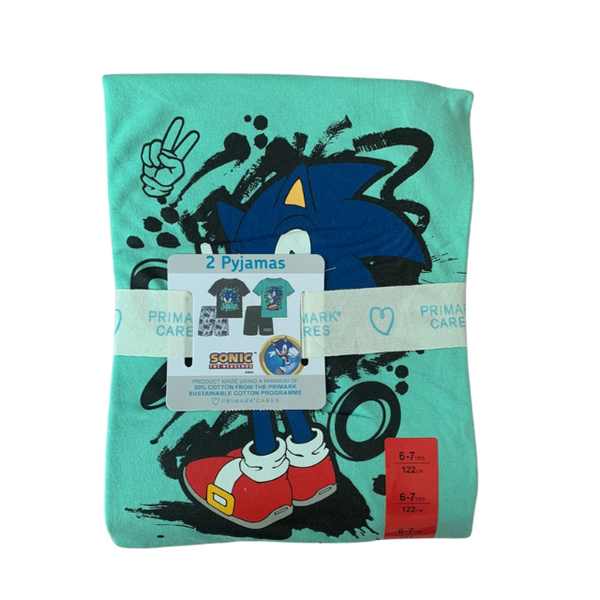 Primark Uk 2 Pyjamas Pack Cotton Sonic (4-5, 6-7 years)