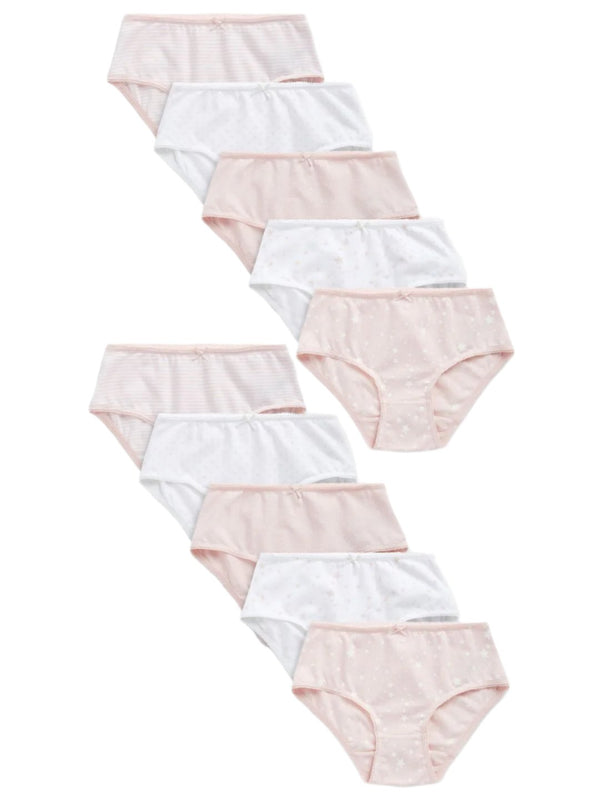 Next 10 Pack Girls Printed Basic Briefs 100% Cotton (5-6 years)