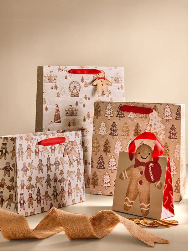Next Natural Gingerbread Christmas 4 Pack Gift Bags