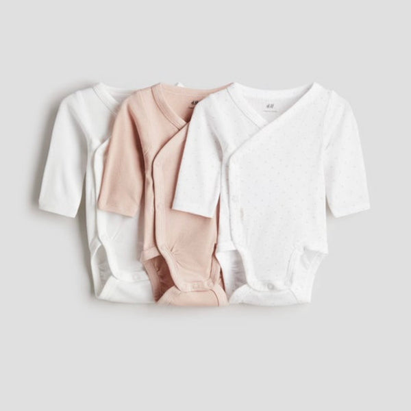 H&M 3 Dusty Pink Pack Long Sleeve Bodysuit (6-9 months)