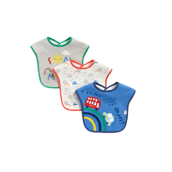 Mothercare Transport Toddler Bibs - 3 Pack (6months+)