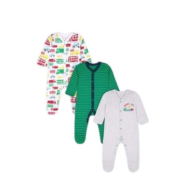 Mothercare Boy Let's Go Sleepsuit - Pack Of 3 (new baby)