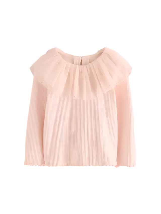 Next UK Pale Pink Sparkle Collar Top (3-4/4-5/5-6/6-7 Years )
