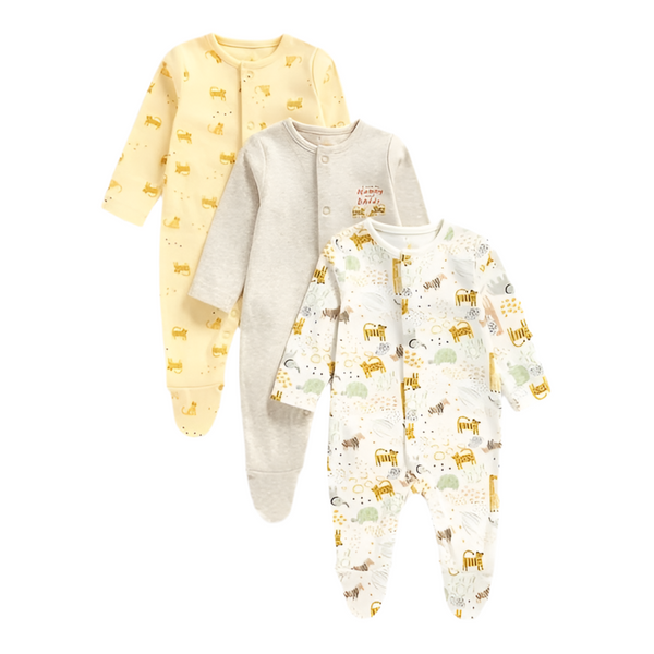 Mothercare Lion Full Sleeves Sleepsuits - Pack of 3(24-36 Months )