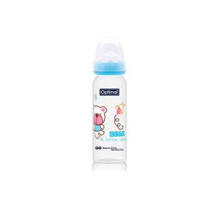 Blue Optimal Narrow Neck Orthodontic Feeding Bottle 240ml