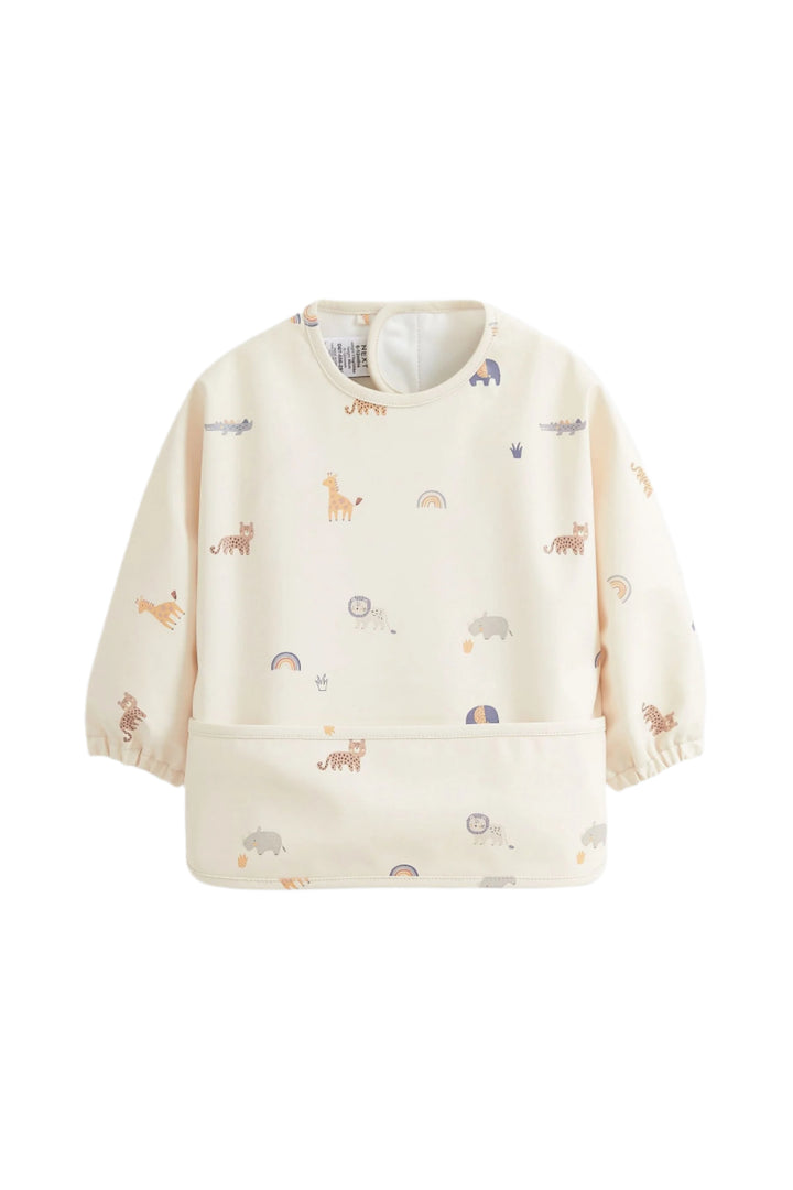 Next uk Neutral Animals Baby Weaning And Feeding Sleeved Bibs