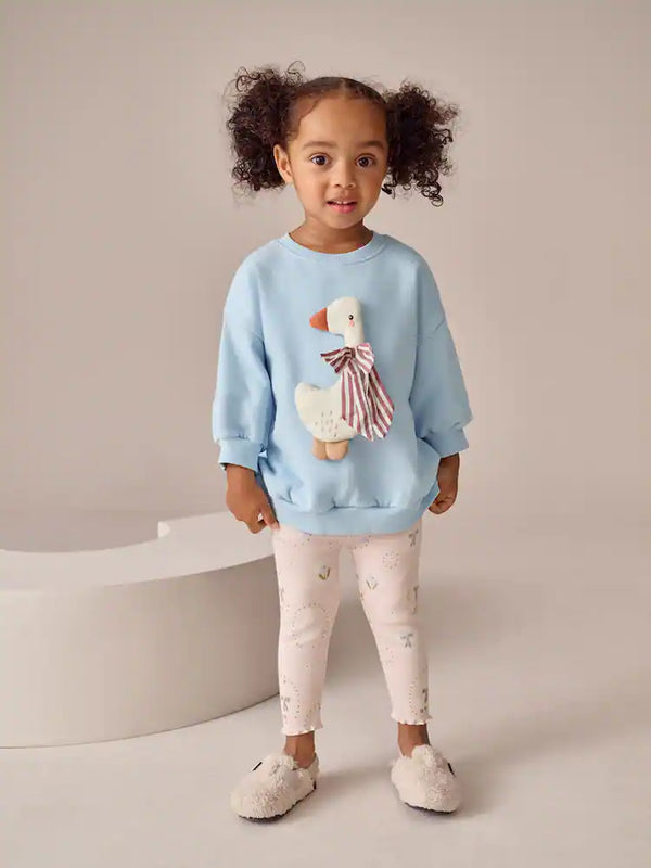 PreOrder Next Uk Pink Floral Fairy Frill Hem Sweatshirt & Leggings Set (3mths-7yrs)