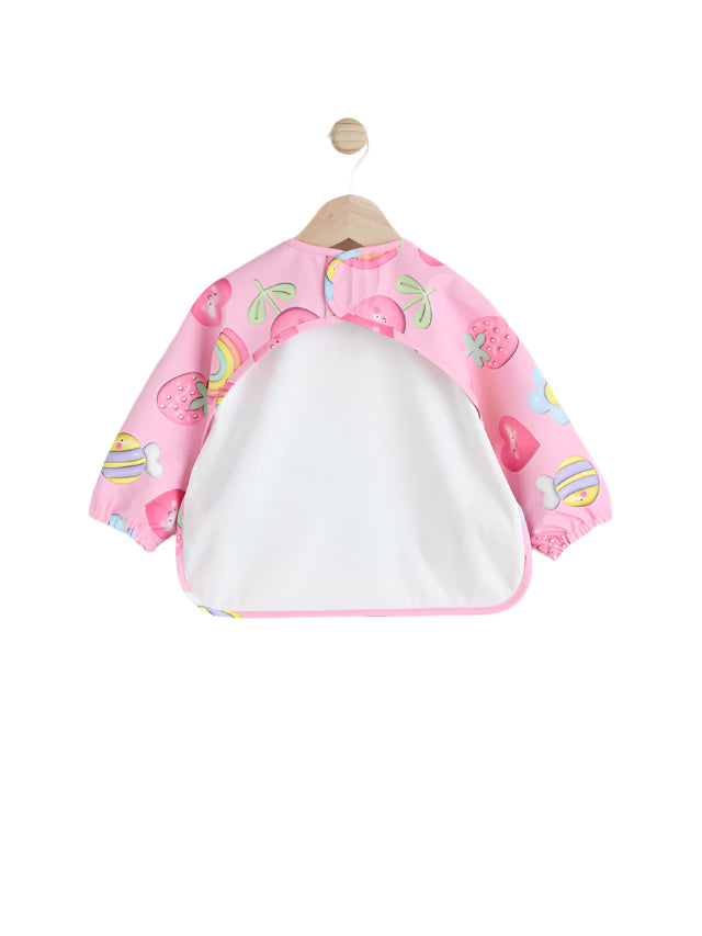 Next UK Pink Bright Characters Baby Weaning And Feeding Sleeved Bib (6-12 Months )