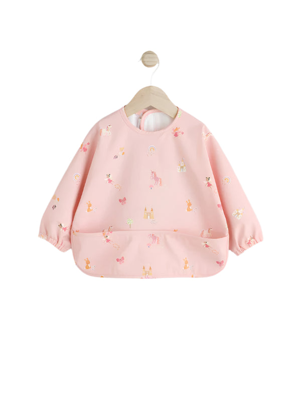 Next UK Pink Unicorn Fairies Baby Weaning And Feeding Sleeved Bib (6-12 Months )