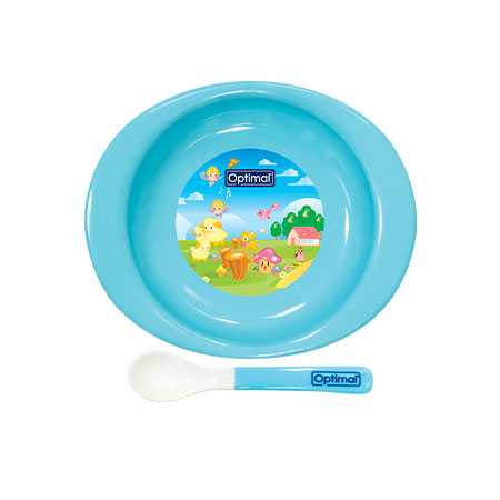 F1 Optimal Feeding Plate With Silicone tip spoon (4m+)