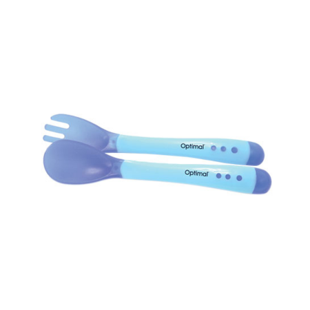 F1 Optimal Flexible Silicone Spoon & Fork (4m+)