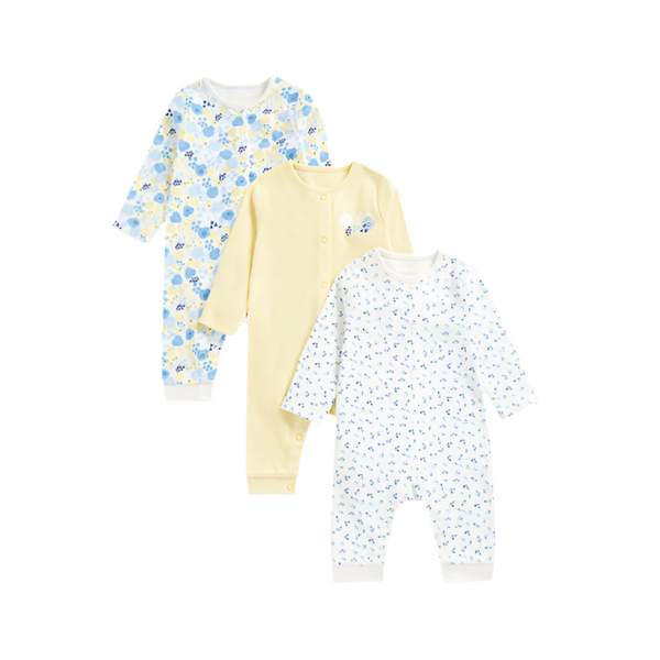 Mothercare Girls Flower Meadow Footless Sleepsuits - 3 Pack (18-24, 24-36 months)