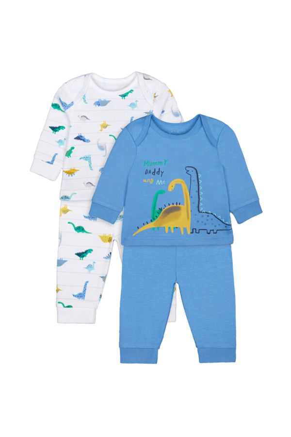Mothercare Boys Mummy & Daddy Dinosaur Pyjamas - 2 Pack (newborn, up to 1 months)