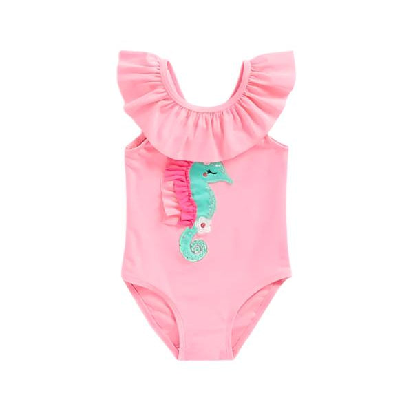 Mothercare UK Girls Pink Sea Horse Swimsuit