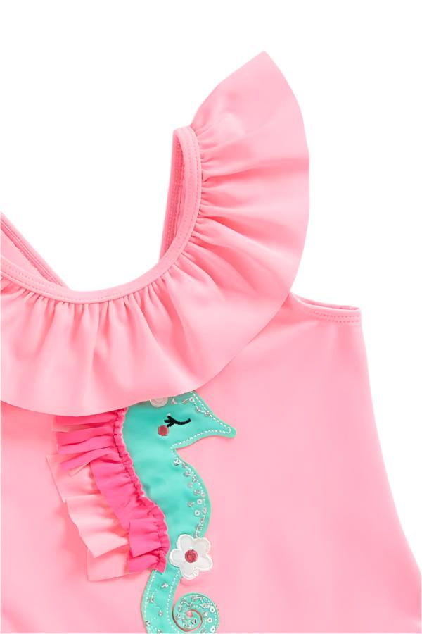 Mothercare UK Girls Pink Sea Horse Swimsuit