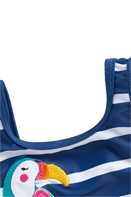 Mothercare Girls Navy Tropical Swimsuit