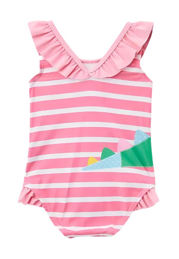 Mothercare Girls Pink Stripped Swimsuit