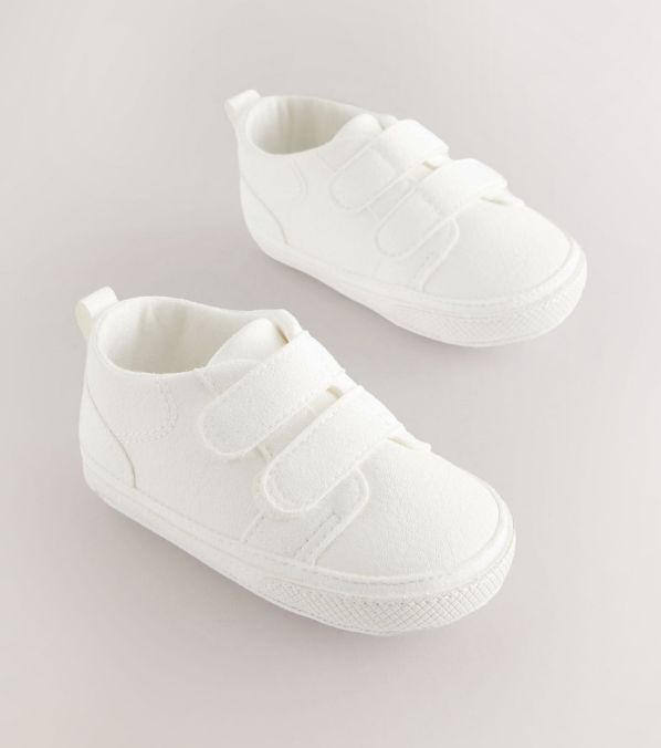Next Uk White Two Strap Baby Trainers (6-12 months)