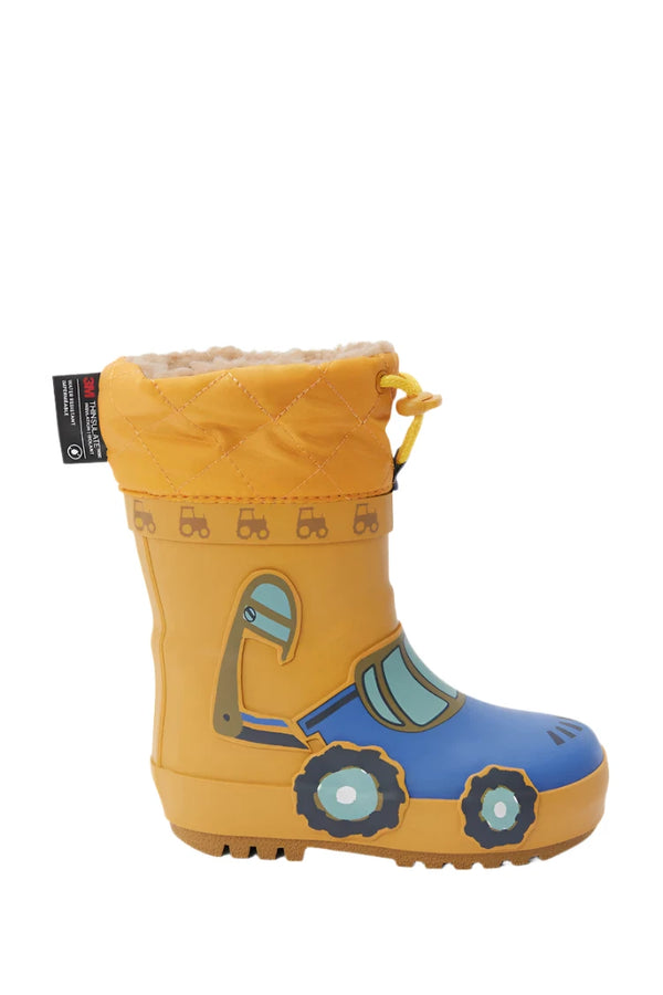 Next Uk Ochre Yellow Digger Thermal Thinsulate™ Lined Cuff Wellies ( EUR 25.5)