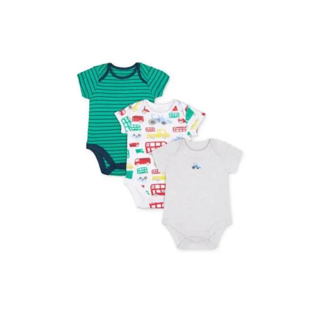 Mothercare Lets Go Short Sleeve Bodysuits (new baby, 9-12 month)