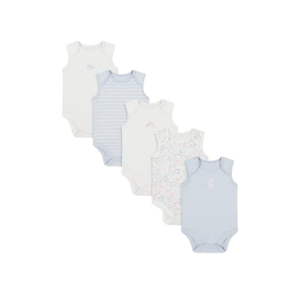 Mothercare Spring Bunny Sleeveless Bodysuits - 5 Pack