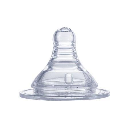 W1 Optimal Wide Neck Silicone Nipple 0+ (2Pcs)