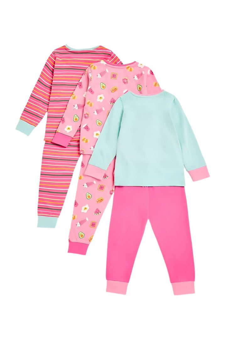 Mothercare Sunday Funday Long Sleeve Pyjama 3 Pack