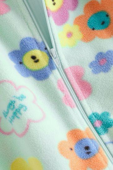 Next Green Flower Velour Sleepsuit (12-18 months, 1.5-2 years)