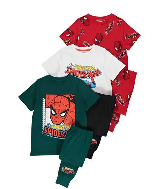 George Spiderman Short Sleeve Pyjamas 3 Pack(3-4/4-5 Years )