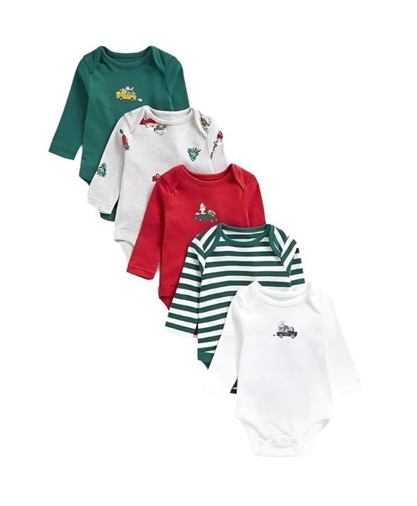 Mothercare Boys Little Racoon Long Sleeve Bodysuits – 5 pack
